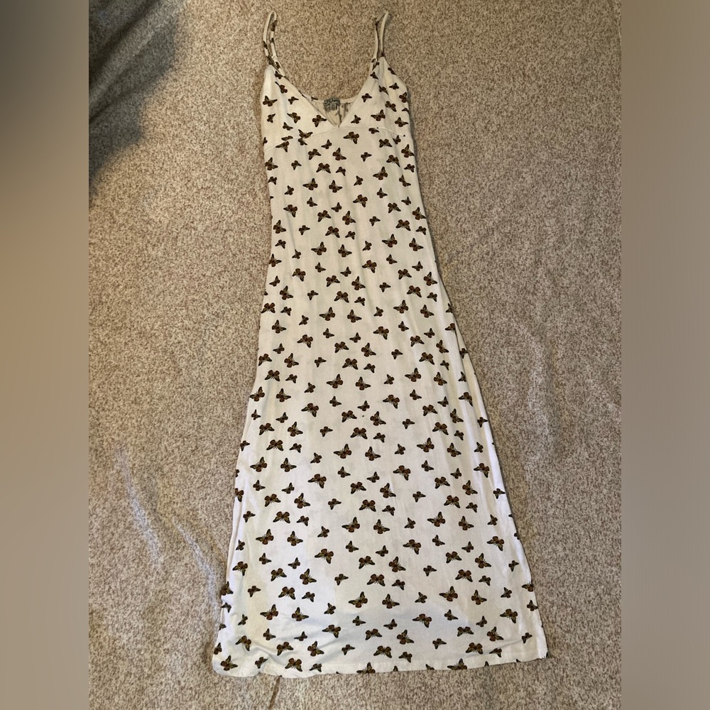 long flowy white butterfly dress, spaghetti straps, size XL
